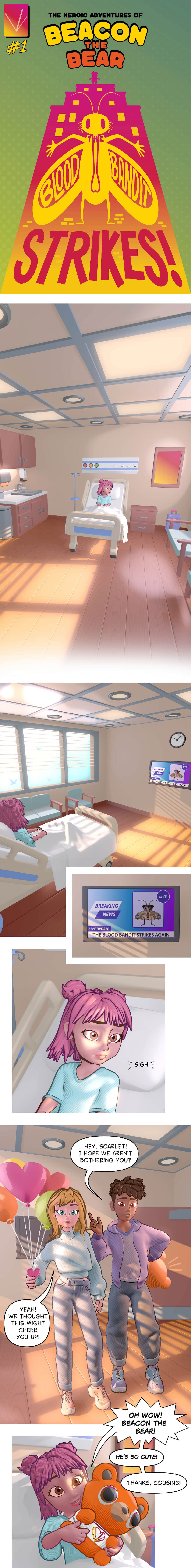 The Blood Bandit Strikes - Beacon the Bear Comic - Part 1 Panel 1